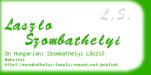 laszlo szombathelyi business card